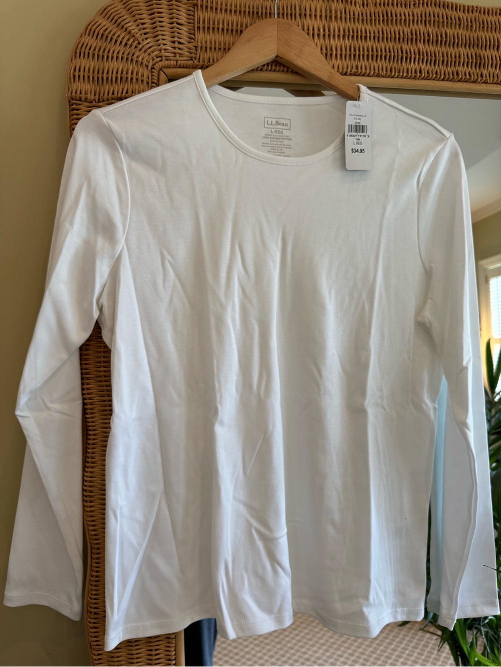NWT - LL. Bean women’s  Long-Sleeve Crew Neck Shirt - White